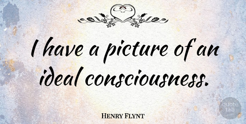 Henry Flynt Quote About American Artist, Consciousness, Ideal, Picture: I Have A Picture Of...