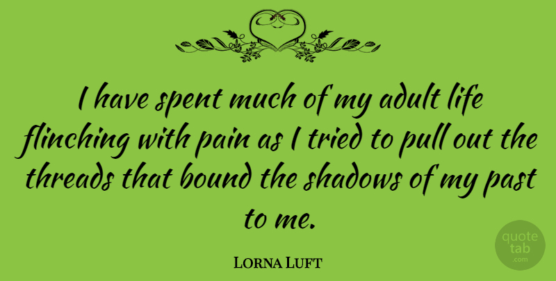 Lorna Luft Quote About Pain, Past, Shadow: I Have Spent Much Of...