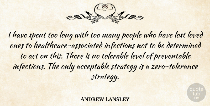 Andrew Lansley Quote About Acceptable, Act, Determined, Level, People: I Have Spent Too Long...
