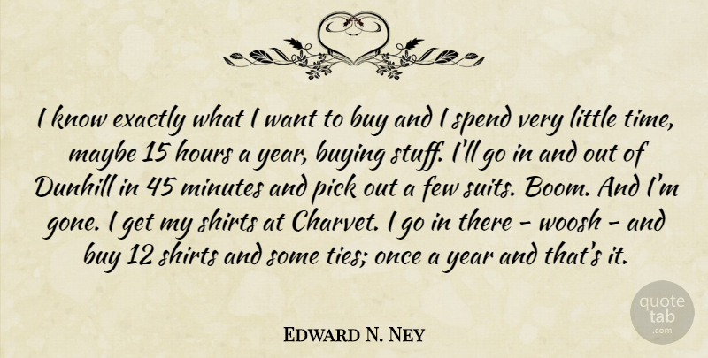 Edward N. Ney Quote About Buy, Buying, Exactly, Few, Hours: I Know Exactly What I...