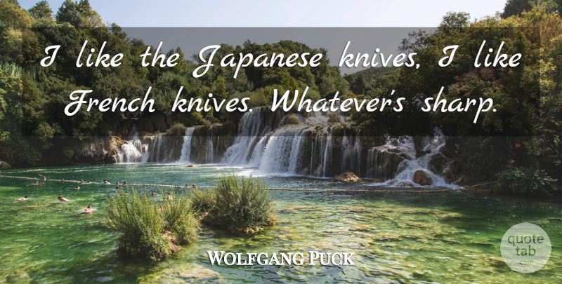 Wolfgang Puck Quote About Knives: I Like The Japanese Knives...