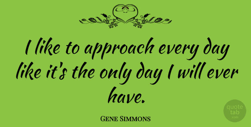 Gene Simmons Quote About Approach: I Like To Approach Every...