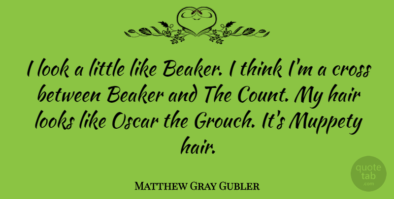 Matthew Gray Gubler Quote About Thinking, Hair, Looks: I Look A Little Like...