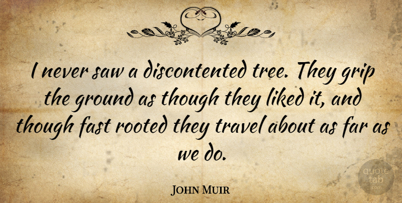 John Muir Quote About Happiness, Nature, Travel: I Never Saw A Discontented...