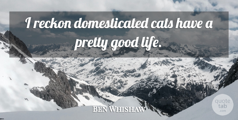 Ben Whishaw Quote About Good Life, Cat: I Reckon Domesticated Cats Have...