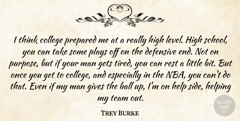 Trey Burke Quote About Ball, Defensive, Gets, Gives, Help: I Think College Prepared Me...