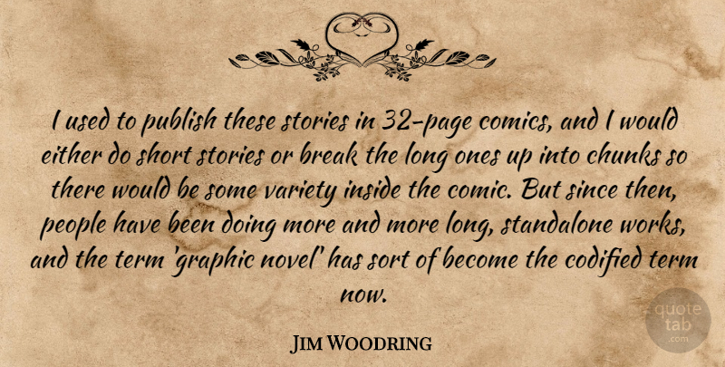Jim Woodring Quote About Chunks, Either, People, Publish, Since: I Used To Publish These...