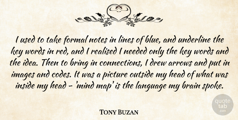 Tony Buzan Quote About Arrows, Bring, Drew, Formal, Head: I Used To Take Formal...