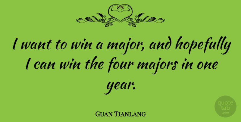 Guan Tianlang Quote About Hopefully, Majors: I Want To Win A...