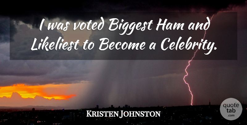 Kristen Johnston Quote About Ham: I Was Voted Biggest Ham...