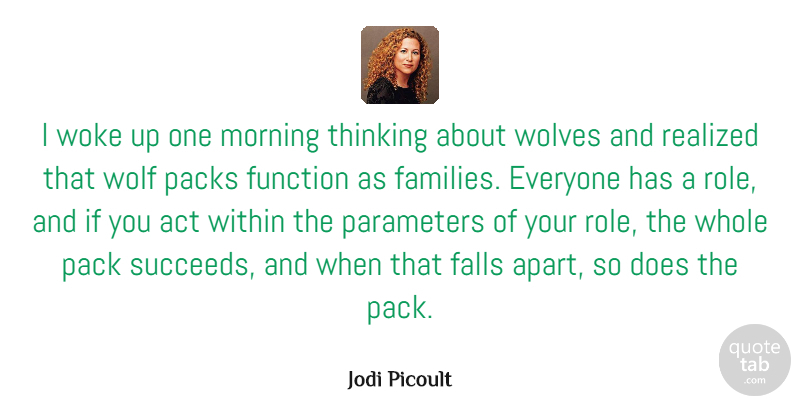 Jodi Picoult Quote About Family, Morning, Fall: I Woke Up One Morning...