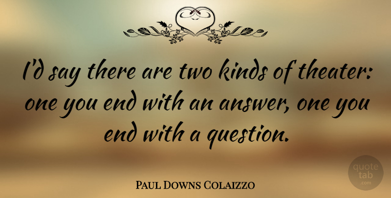 Paul Downs Colaizzo Quote About Kinds: Id Say There Are Two...