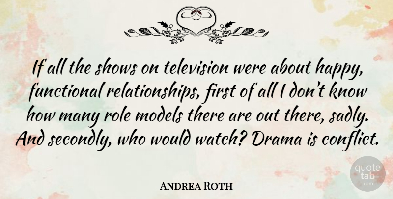Andrea Roth Quote About Drama, Functional, Models, Role, Shows: If All The Shows On...