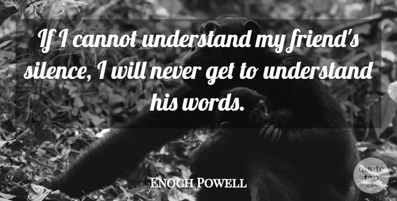 Enoch Powell Quote About Silence, Silence Is, My Friends: If I Cannot Understand My...