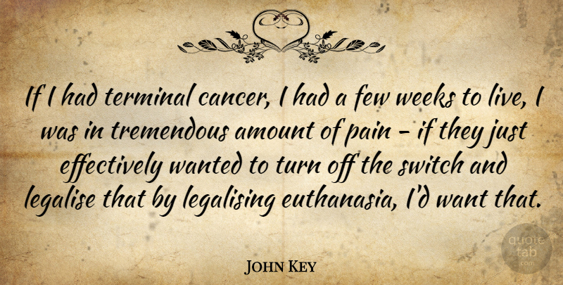 John Key Quote About Amount, Few, Switch, Terminal, Tremendous: If I Had Terminal Cancer...