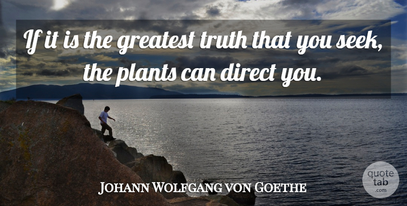 Johann Wolfgang von Goethe Quote About Plant, Ifs, Direct: If It Is The Greatest...