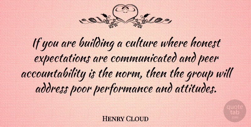 Henry Cloud Quote About Attitude, Expectations, Accountability: If You Are Building A...