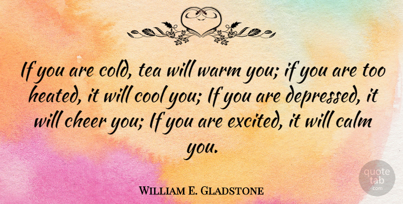 William E. Gladstone Quote About Cheer, Tea Drinking, Cups Of Tea: If You Are Cold Tea...
