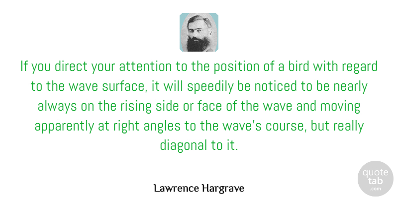 Lawrence Hargrave Quote About Angles, Apparently, Attention, Direct, Nearly: If You Direct Your Attention...