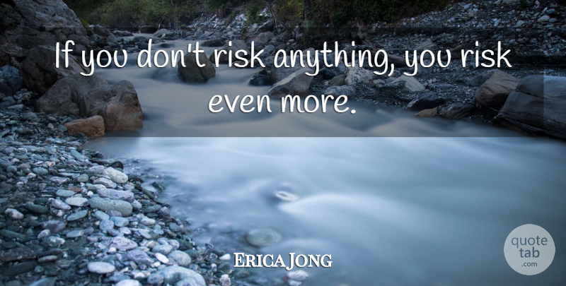 Erica Jong Quote About Inspirational: If You Dont Risk Anything...