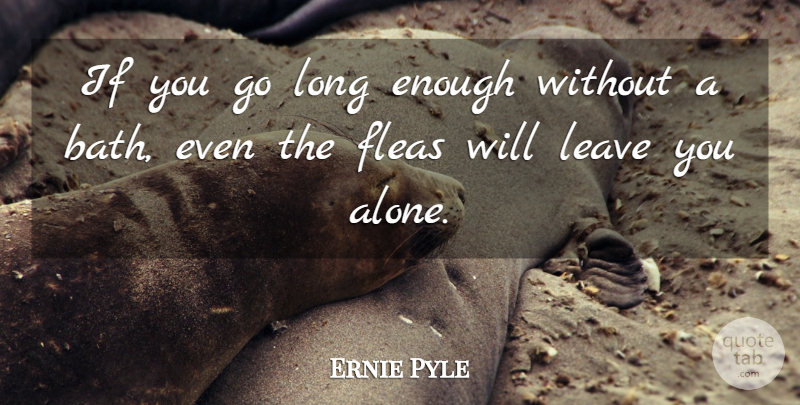 Ernie Pyle Quote About American Journalist, Fleas: If You Go Long Enough...