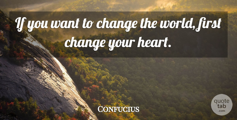Confucius Quote About Success, Heart, World: If You Want To Change...