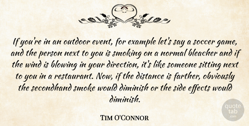 Tim O'Connor Quote About Blowing, Diminish, Distance, Effects, Example: If Youre In An Outdoor...