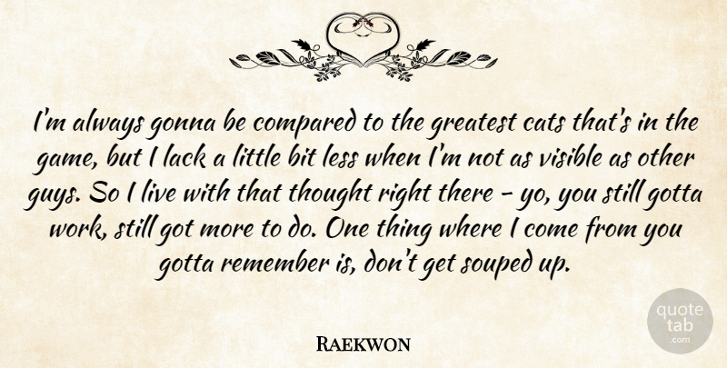 Raekwon Quote About Bit, Compared, Gonna, Gotta, Lack: Im Always Gonna Be Compared...