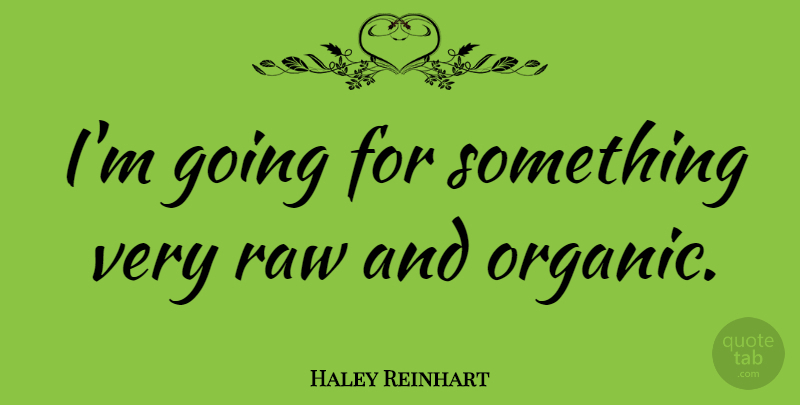 Haley Reinhart Quote About undefined: Im Going For Something Very...