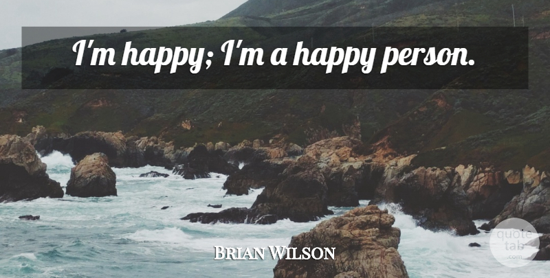 Brian Wilson Quote About Happy Person, Persons: Im Happy Im A Happy...