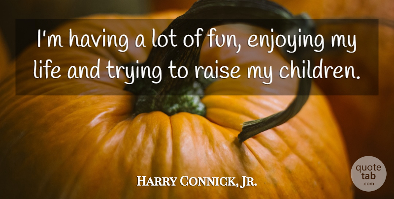 Harry Connick, Jr. Quote About Enjoying, Life, Trying: Im Having A Lot Of...