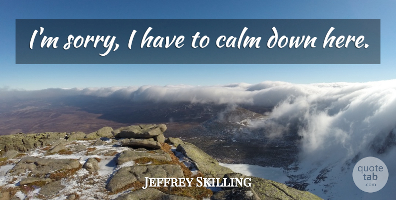 Jeffrey Skilling Quote About Calm: Im Sorry I Have To...