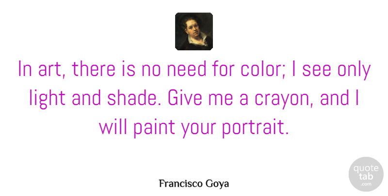 Francisco Goya Quote About Art, Paint: In Art There Is No...