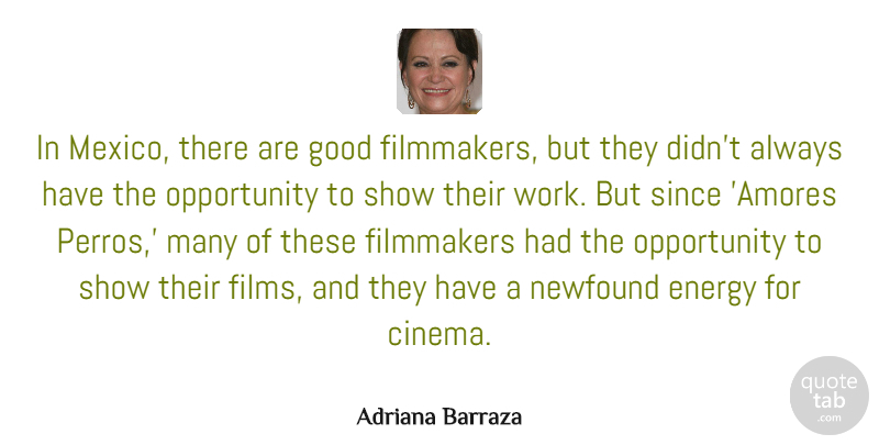 Adriana Barraza Quote About Filmmakers, Good, Opportunity, Since, Work: In Mexico There Are Good...