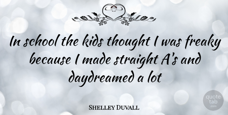 Shelley Duvall Quote About School, Kids, Made: In School The Kids Thought...