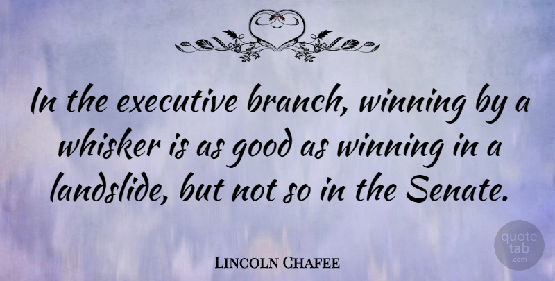 Lincoln Chafee Quote About Winning, Branches, Executive Branch: In The Executive Branch Winning...