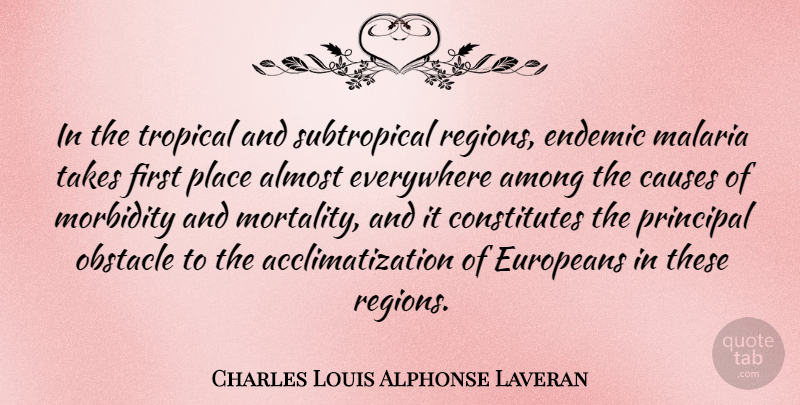 Charles Louis Alphonse Laveran Quote About Among, Causes, Endemic, Europeans, Everywhere: In The Tropical And Subtropical...