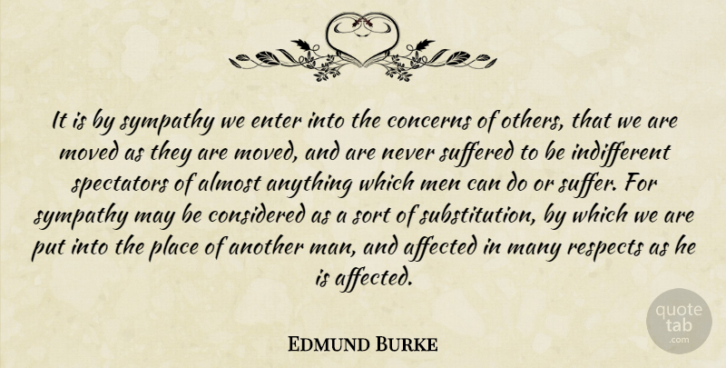 Edmund Burke Quote About Sympathy, Men, Suffering: It Is By Sympathy We...