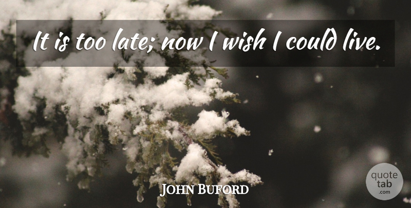John Buford Quote About Wish, Too Late, Late: It Is Too Late Now...