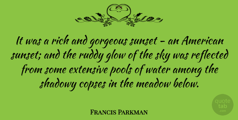 Francis Parkman Quote About Sunset, Sky, Water: It Was A Rich And...