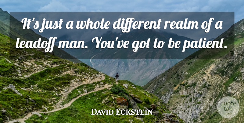 David Eckstein Quote About Realm: Its Just A Whole Different...