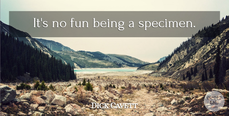 Dick Cavett Quote About Fun: Its No Fun Being A...