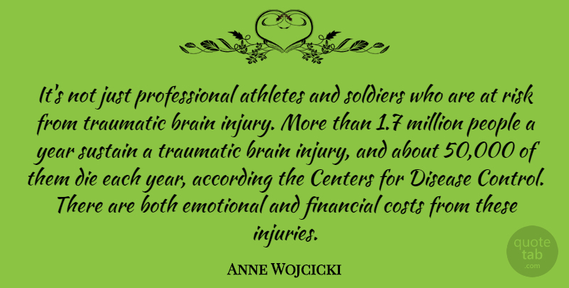 Anne Wojcicki Quote About According, Athletes, Both, Centers, Costs: Its Not Just Professional Athletes...