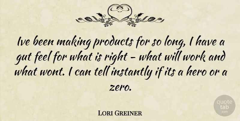 Lori Greiner Quote About Zero, Hero, Long: Ive Been Making Products For...