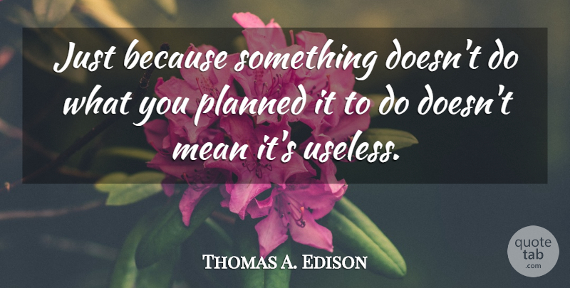 Thomas A. Edison Quote About Positive, Mean Girls, Funny Inspirational: Just Because Something Doesnt Do...