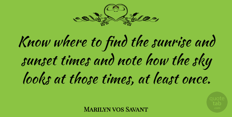 Marilyn vos Savant Quote About Sunset, Sky, Sunrise: Know Where To Find The...