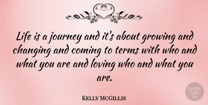 Kelly McGillis Quote About Journey, Growing, Life Is: Life Is A Journey And...