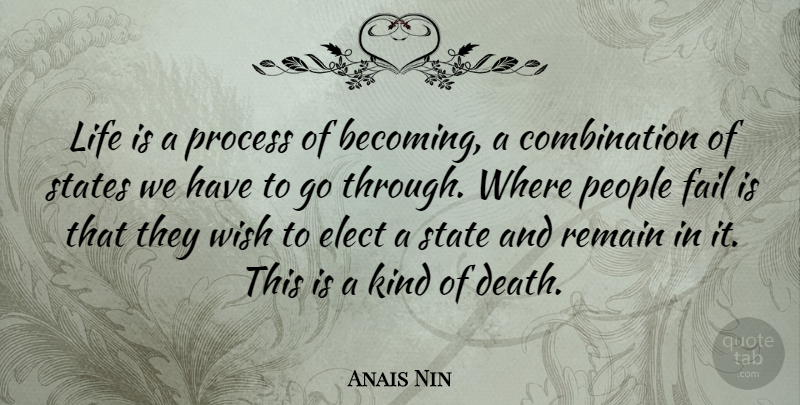 Anais Nin Quote About Life, Change, Failure: Life Is A Process Of...