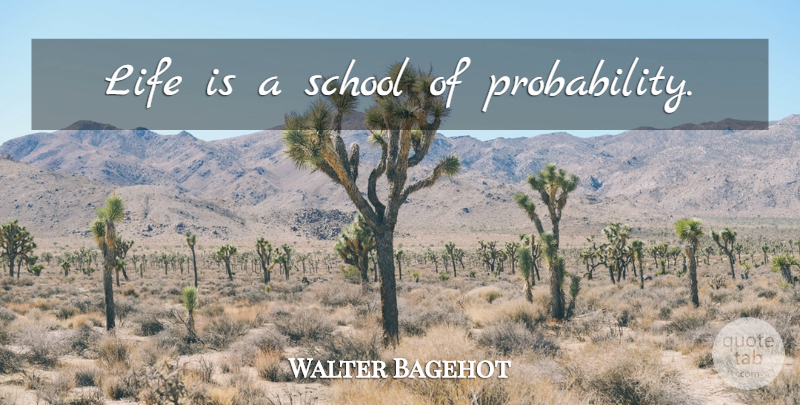 Walter Bagehot Quote About Life, Art, Philosophy: Life Is A School Of...