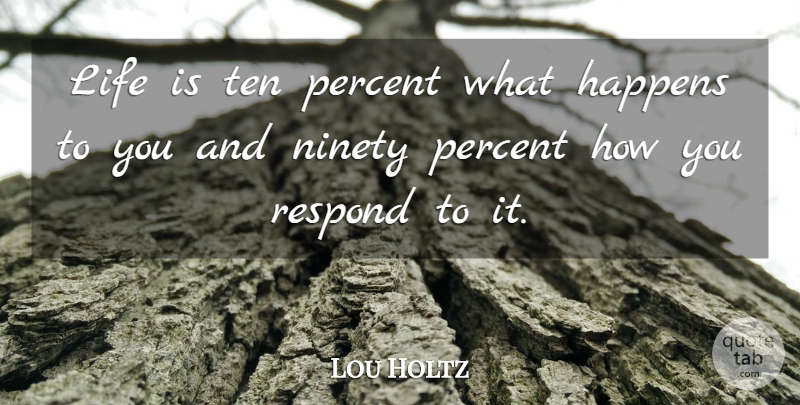 Lou Holtz Quote About Adversity, American Coach, Life, Ninety, Percent: Life Is Ten Percent What...